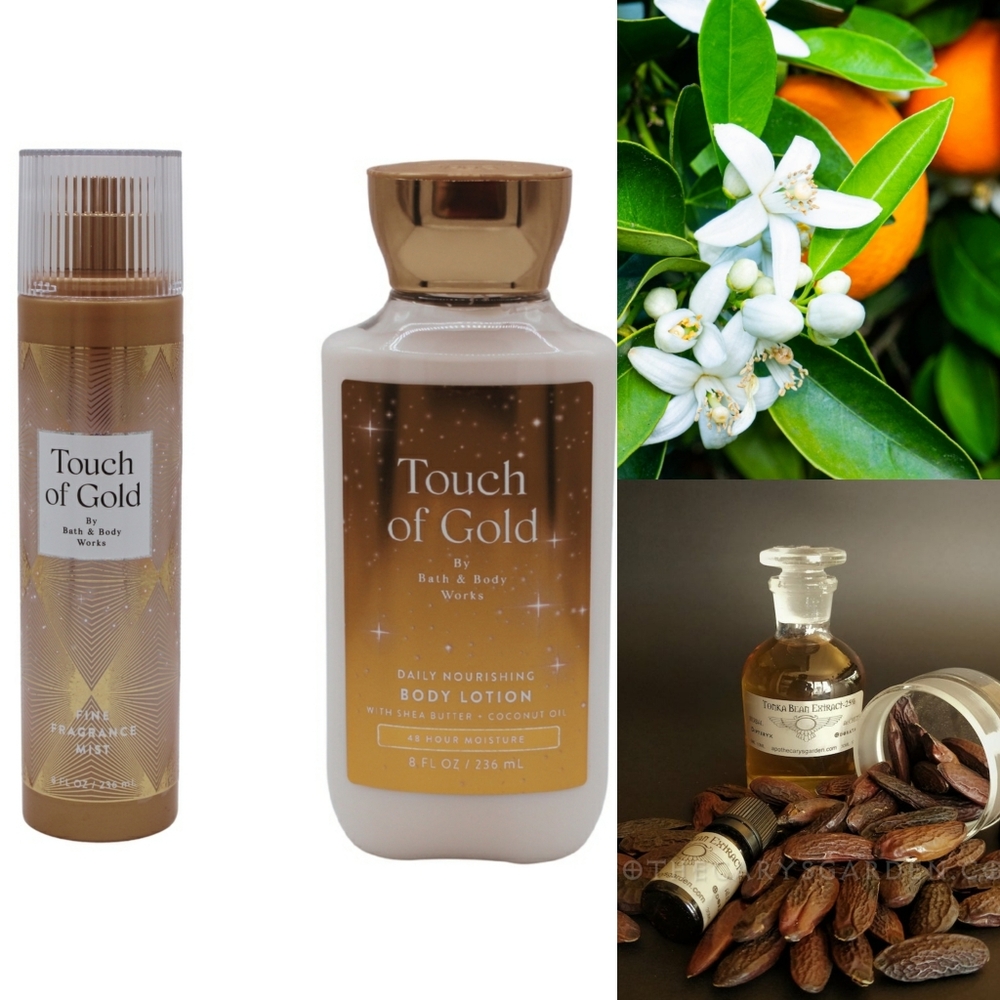 2PC🤶Gift Idea🤶BN Bath & Body Works TOUCH OF GOLD Body Scent & Body Lotion Set!